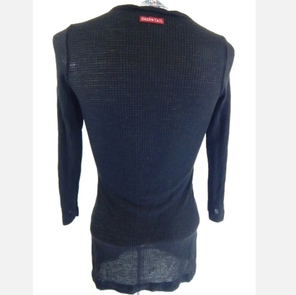 Hard Tail Black Sheer Waffle Knit Tee - Picture 2 of 3